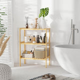 easycomfort easycomfort mobile multiuso 3 livelli salvaspazio in bambu per bagno e salotto 62x33x80cm