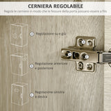 easycomfort easycomfort mobile bagno in legno con cassetto 2 armadietti e ripiani regolabili 34x34x150 cm color legno