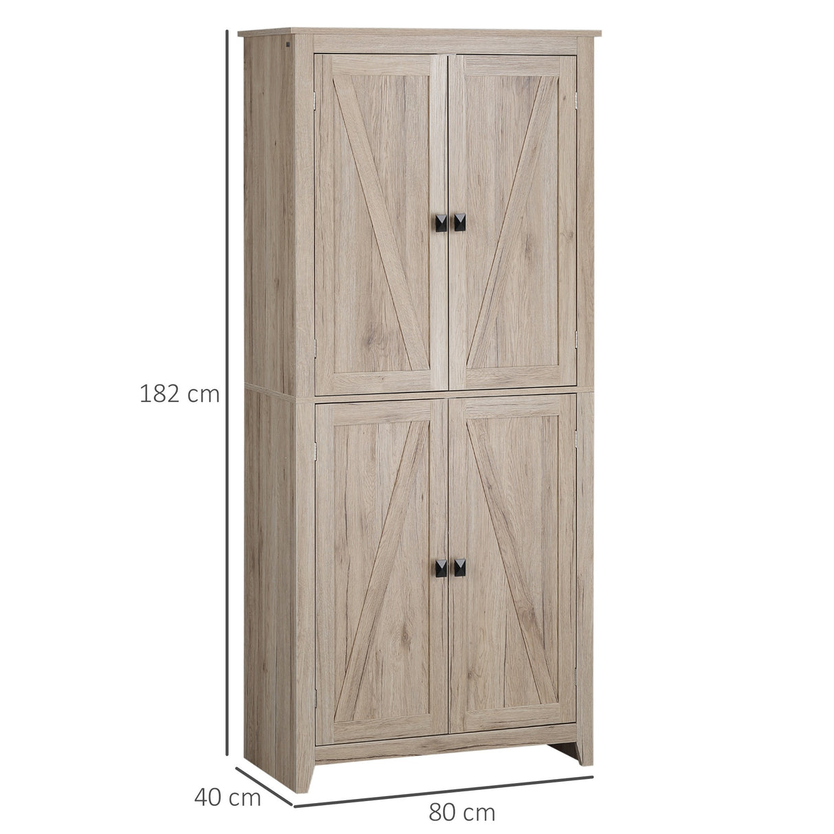 easycomfort easycomfort mobile cucina a 4 ante con mensole regolabili e base rialzata in legno 80x40x182cm