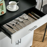 easycomfort easycomfort mobiletto con cassetto e ripiano regolabile per cucina soggiorno e anticamera in mdf 60x40x90cm bianco e nero