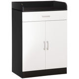 easycomfort easycomfort mobiletto con cassetto e ripiano regolabile per cucina soggiorno e anticamera in mdf 60x40x90cm bianco e nero