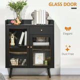 easycomfort easycomfort armadietto due ante con ripiano regolabile e spazi aperti in mdf e legno 80x40x94 3 cm nero