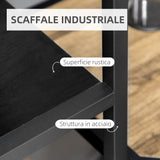 easycomfort easycomfort mobile libreria a 7 livelli in truciolato e acciaio per soggiorno camera da letto e ufficio 83x34x180 cm nero