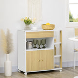 easycomfort easycomfort carrello da cucina in truciolato con 4 ripiani aperti un cassetto e un armadietto a 2 ante 80x39x85 5 cm