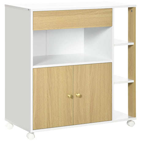 easycomfort easycomfort carrello da cucina in truciolato con 4 ripiani aperti un cassetto e un armadietto a 2 ante 80x39x85 5 cm