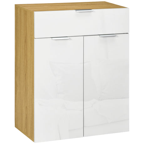 easycomfort easycomfort mobile per soggiorno con armadietto e cassetto ripiani regolabili su 3 livelli 70x35x92cm bianco