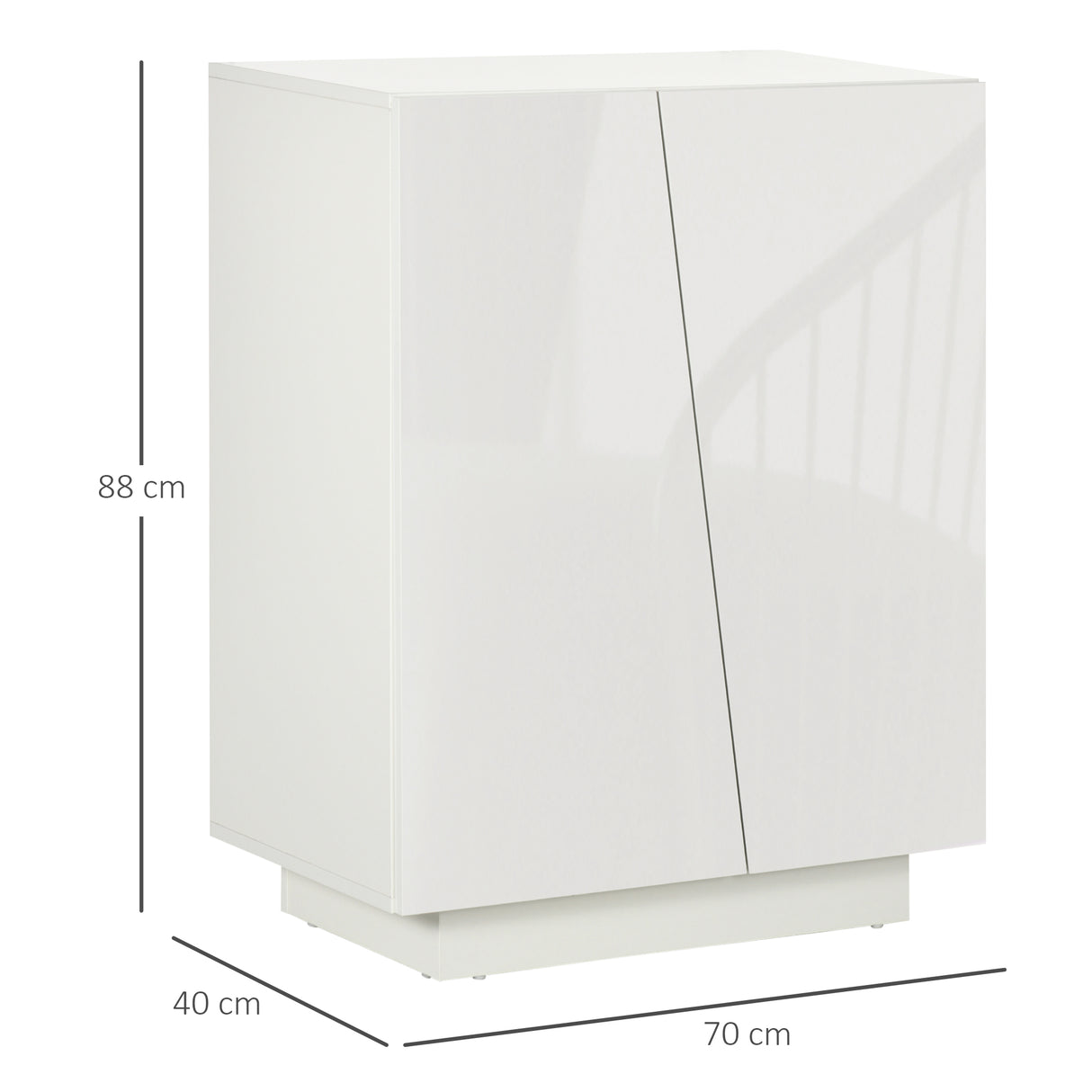 easycomfort easycomfort mobiletto multiuso in truciolato bianco a 3 livelli con ripiano regolabile su 3 livelli 70x40x88 cm