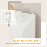 easycomfort easycomfort mobiletto multiuso in truciolato bianco a 3 livelli con ripiano regolabile su 3 livelli 70x40x88 cm