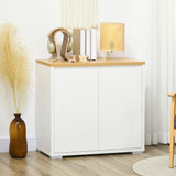 easycomfort easycomfort mobile multiuso con armadietto a 2 livelli in truciolato e ripiano regolabile 80x37x75cm