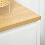 easycomfort easycomfort mobile multiuso con armadietto a 2 livelli in truciolato e ripiano regolabile 80x37x75cm