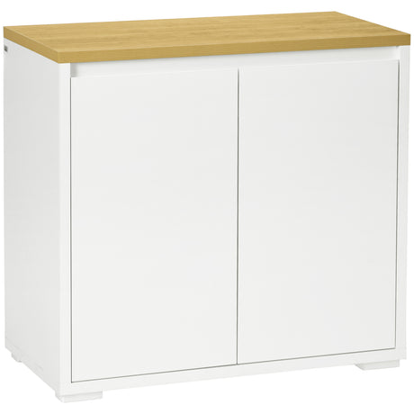 easycomfort easycomfort mobile multiuso con armadietto a 2 livelli in truciolato e ripiano regolabile 80x37x75cm
