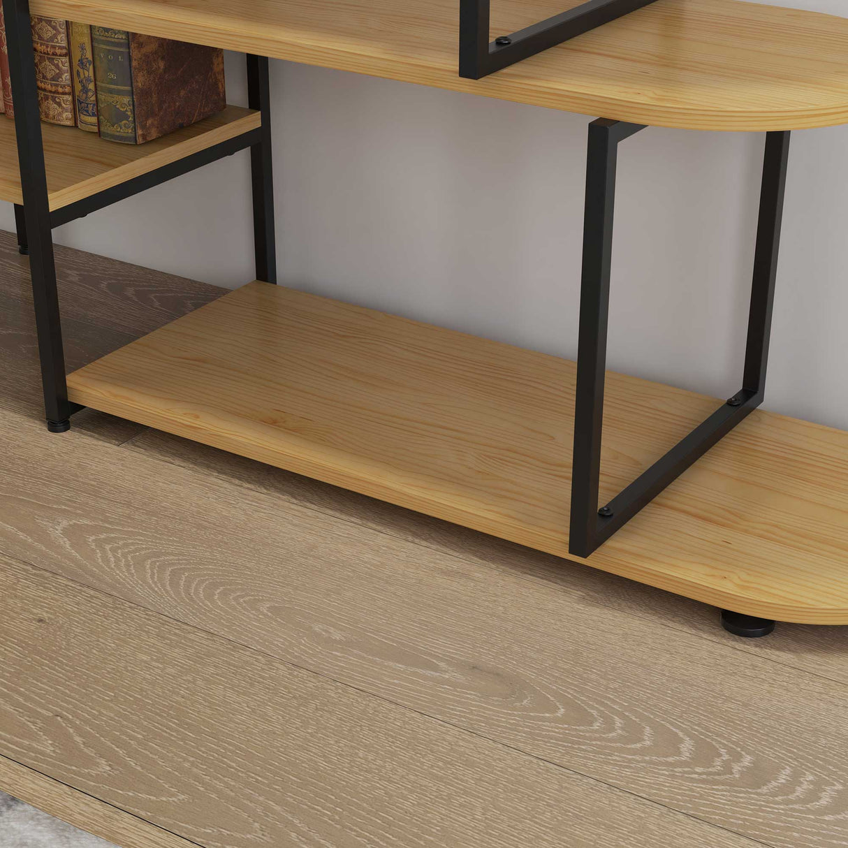 easycomfort easycomfort scaffale libreria a 10 livelli stile industriale in truciolato e acciaio 111 5x32x170 cm