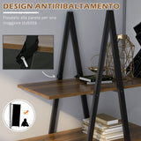 easycomfort easycomfort scaffale libreria 4 livelli in truciolato e acciaio ad a