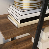 easycomfort easycomfort scaffale libreria 4 livelli in truciolato e acciaio ad a