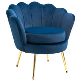 easycomfort easycomfort poltrona vintage di design in velluto blu poltroncina da camera con schienale alto 76x67x74cm