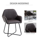 easycomfort easycomfort set 2 sedie moderne per sala da pranzo cucina o soggiorno sedie imbottite in similpelle marrone 60x56 5x85cm
