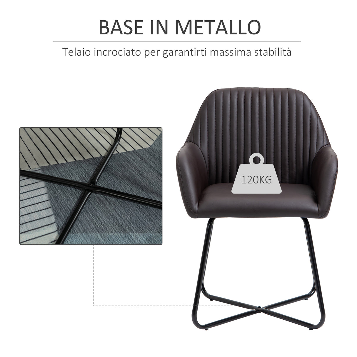 easycomfort easycomfort set 2 sedie moderne per sala da pranzo cucina o soggiorno sedie imbottite in similpelle marrone 60x56 5x85cm