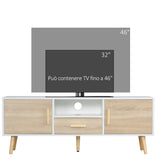 easycomfort easycomfort mobile tv basso per tv max 46 con ripiano aperto cassetto e 2 armadietti in truciolato e pino 140x40x55 3 cm