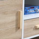 easycomfort easycomfort mobile tv basso per tv max 46 con ripiano aperto cassetto e 2 armadietti in truciolato e pino 140x40x55 3 cm