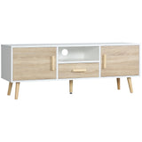 easycomfort easycomfort mobile tv basso per tv max 46 con ripiano aperto cassetto e 2 armadietti in truciolato e pino 140x40x55 3 cm