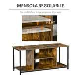 easycomfort easycomfort mobile tv da salotto in stile industriale legno e acciaio 110x40x50cm