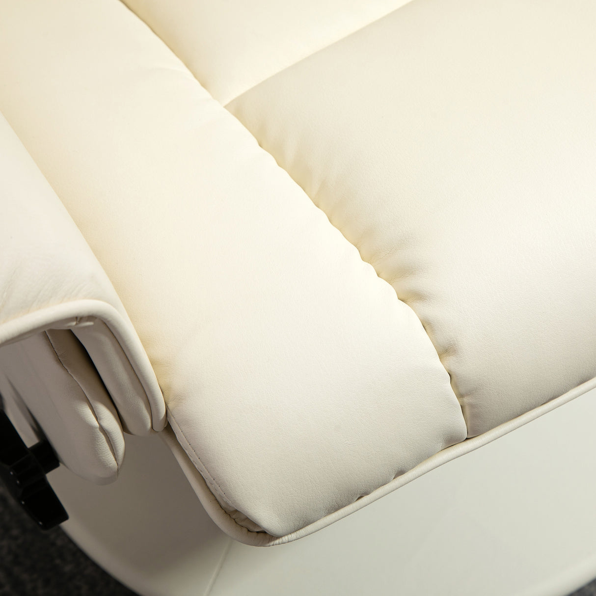 easycomfort easycomfort poltrona relax reclinabile fino 135 con seduta girevole e pouf poggiapiedi 78x84x110cm crema
