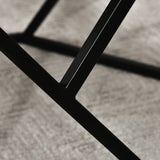 easycomfort easycomfort tavolino da salotto moderno con piano effetto marmo e struttura in mdf e acciaio 81x70x51 2 cm nero