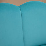 easycomfort easycomfort divano 2 posti in velluto con gambe in metallo e schienale a conchiglia 132x66x80cm verde