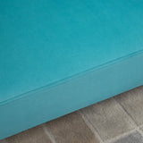 easycomfort easycomfort divano 2 posti in velluto con gambe in metallo e schienale a conchiglia 132x66x80cm verde
