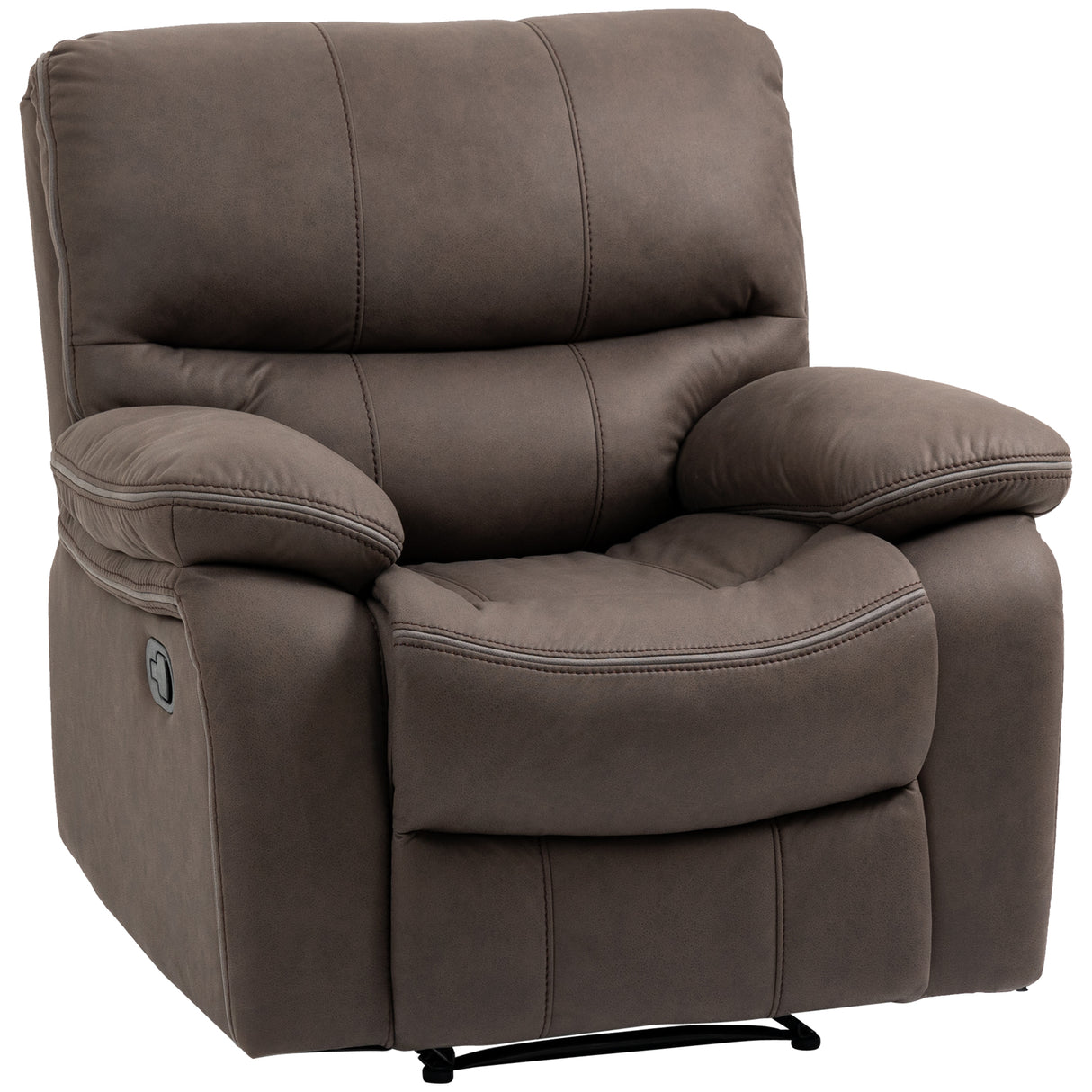 easycomfort easycomfort poltrona relax con reclinazione manuale e poggiapiedi 97x99x96cm marrone