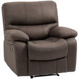 easycomfort easycomfort poltrona relax con reclinazione manuale e poggiapiedi 97x99x96cm marrone