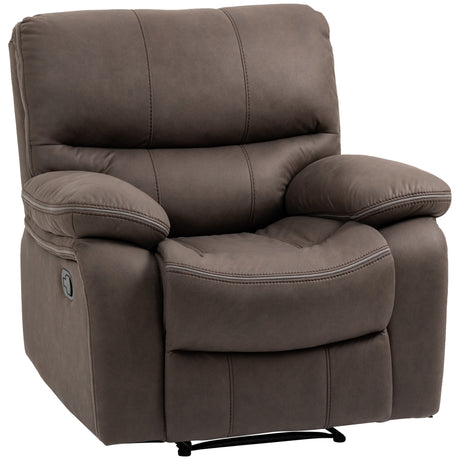 easycomfort easycomfort poltrona relax con reclinazione manuale e poggiapiedi 97x99x96cm marrone