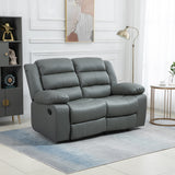 easycomfort easycomfort divano 2 posti reclinabile e imbottito con schienale diviso e poggiapiedi 168x98x102 cm grigio