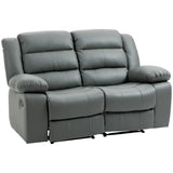 easycomfort easycomfort divano 2 posti reclinabile e imbottito con schienale diviso e poggiapiedi 168x98x102 cm grigio