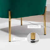 easycomfort easycomfort poltrona da camera da letto in tessuto effetto velluto con gambe in acciaio 62x69x75 cm verde