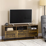 easycomfort easycomfort mobile tv 65 max con 3 cassetti 2 armadietti e foro passacavi in truciolato 140 4x36x55 cm marrone