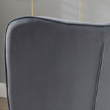 easycomfort easycomfort poltrona moderna con pouf poggiapiedi set vellutato e imbottito con gambe dorate grigio