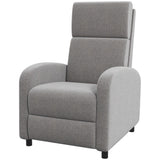 easycomfort easycomfort poltrona reclinabile 160 in tessuto effetto lino con braccioli quadrati 64x86x102 cm grigia