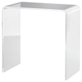 easycomfort easycomfort tavolino da salotto in acrilico a u con bordi lisci e angoli arrotondati 53 5x30 5x53 5 cm trasparente