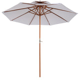 easycomfort easycomfort ombrellone da giardino terrazzo in legno con doppio tetto impermeabile crema 2.7 2.6m