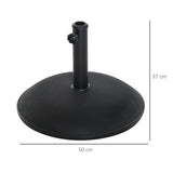 easycomfort easycomfort base per ombrellone da giardino in cemento per ombrelloni con palo di 35mm 38mm 48mm nero 50x37cm
