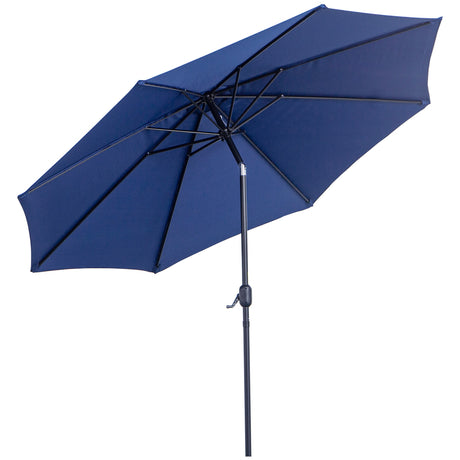 easycomfort easycomfort ombrellone da giardino 3x2 5 inclinabile con manovella e palo smontabile in metallo e poliestere blu