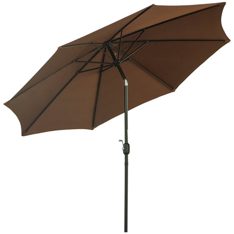 easycomfort easycomfort ombrellone da giardino con manovella e testa inclinabile 300x245cm caffe