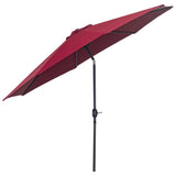 easycomfort easycomfort ombrellone da giardino con manovella e testa inclinabile 300x245cm rosso scuro