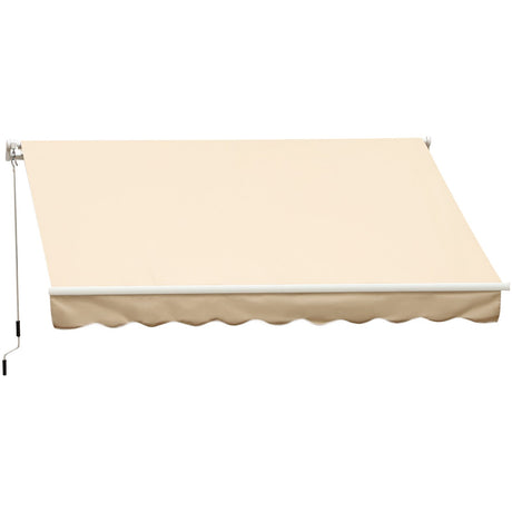 easycomfort easycomfort tenda da sole a braccio avvolgibile manuale a parete in poliestere impermeabile beige 4x2.5m