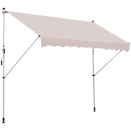easycomfort easycomfort tenda da sole avvolgibile autoportante beige 300 150cm