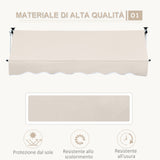 easycomfort easycomfort tenda da sole a bracci telescopica con manovella metallo e poliestere