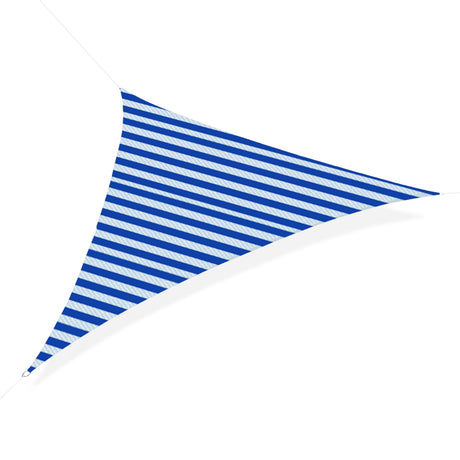 easycomfort tenda da sole vela ombreggiante triangolare 5x5x5m anti uv e traspirante in hdpe bianca e blu