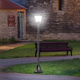 easycomfort easycomfort lampione da giardino led a pannelli solari nero 160cm