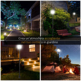 easycomfort easycomfort lampione da giardino led a pannelli solari nero 160cm